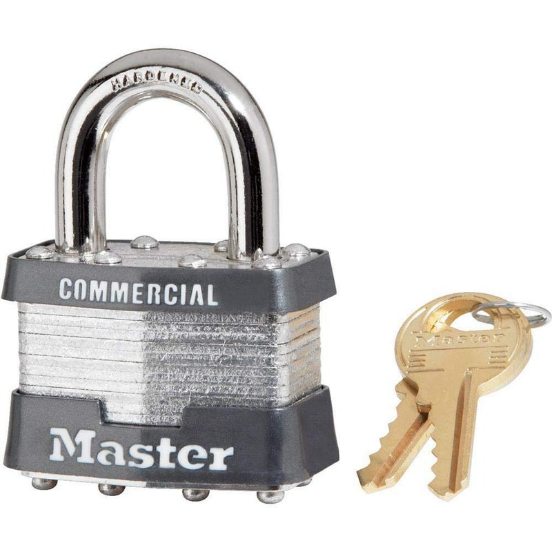6 Pack Master Lock 1KA-2006 1-3/4" Wide Keyed Alike Commercial Grade Laminated Padlock with 15/16" Shackle Height - Keyed to 2006 Key Code